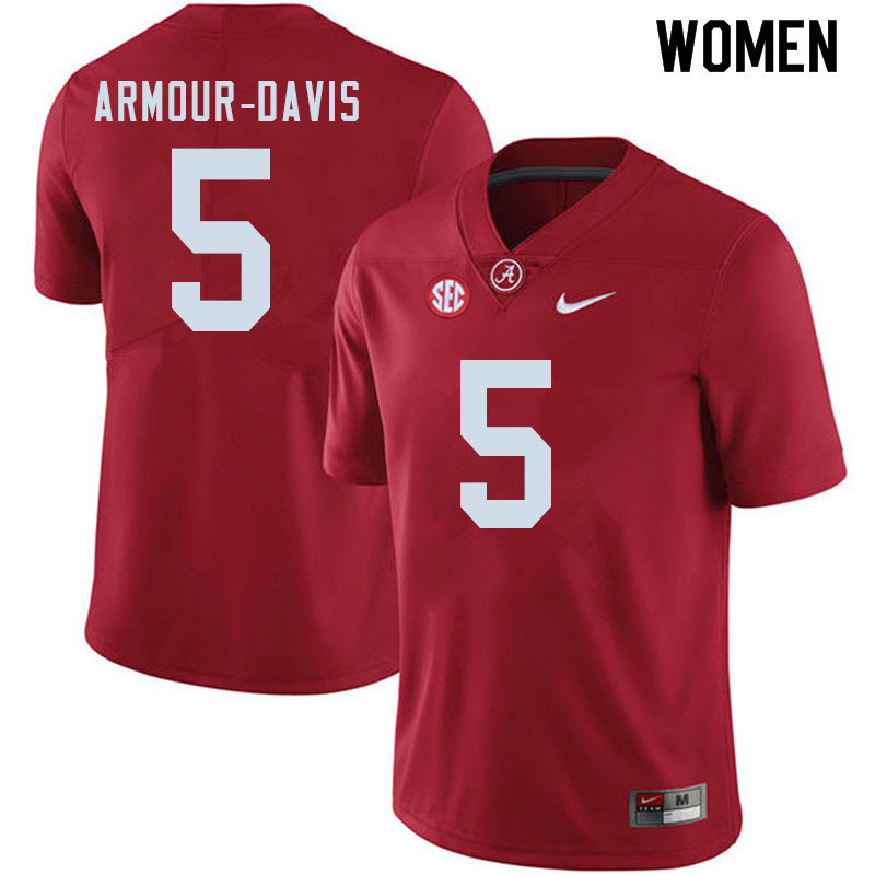 Alabama Crimson Tide Women's Jalyn Armour-Davis #5 Crimson NCAA Nike Authentic Stitched 2020 College Football Jersey BR16T05XI